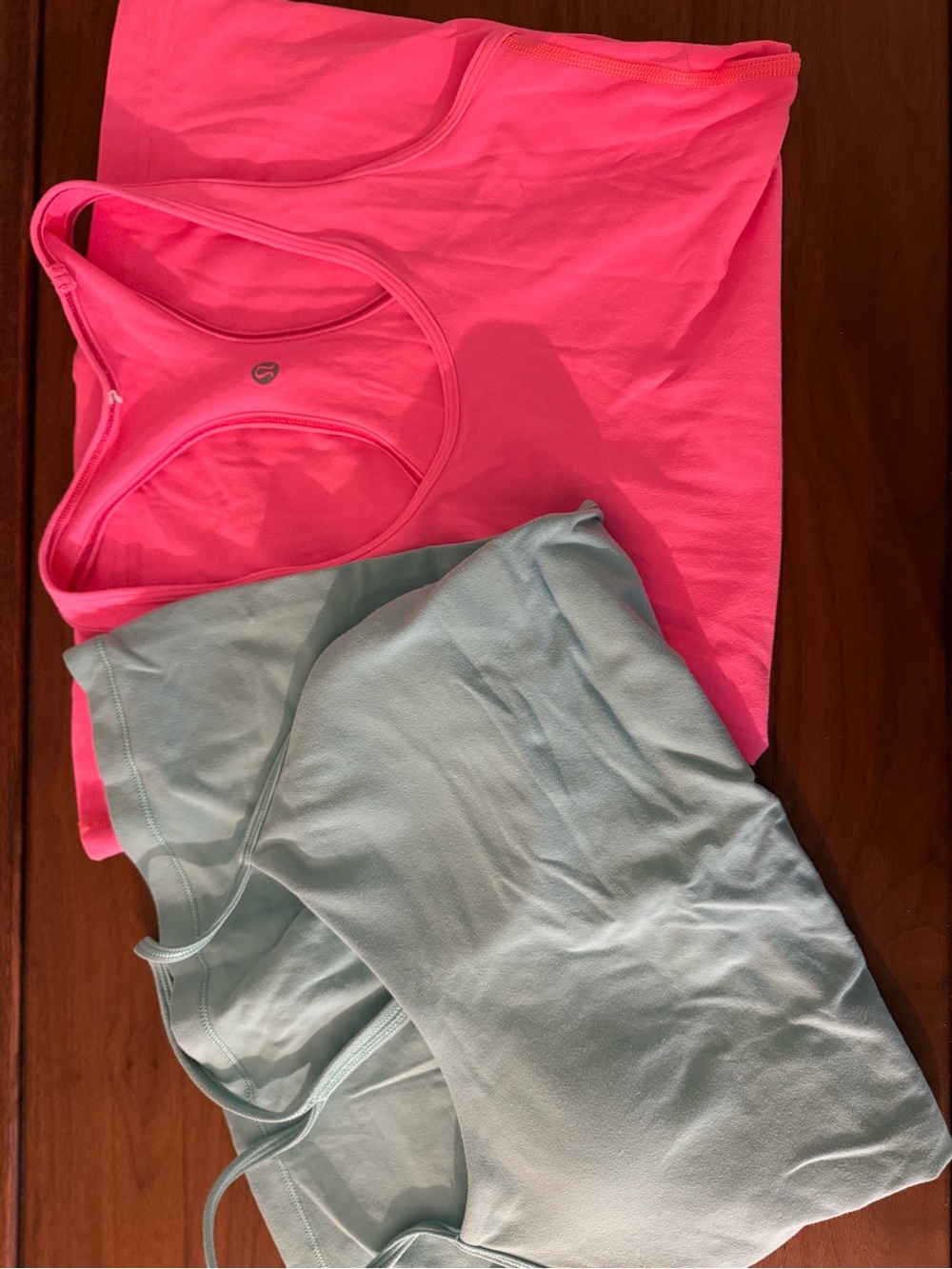 lululemon athletica Pink and Light Blue Tank Tops